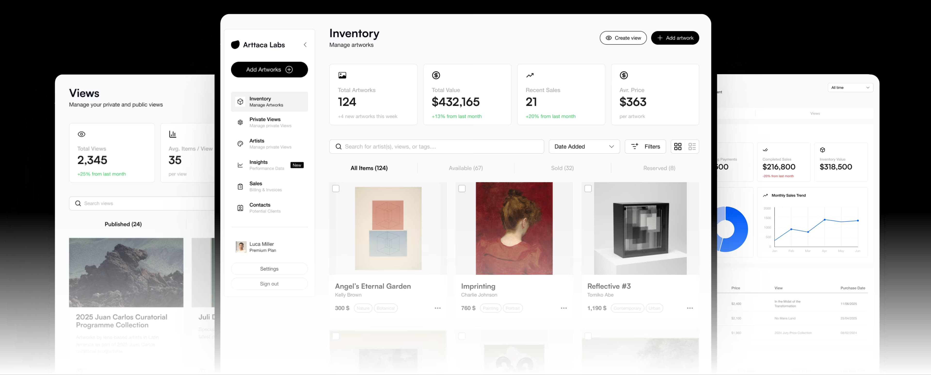 Arttaca pricing hero illustration showing the platform dashboard.